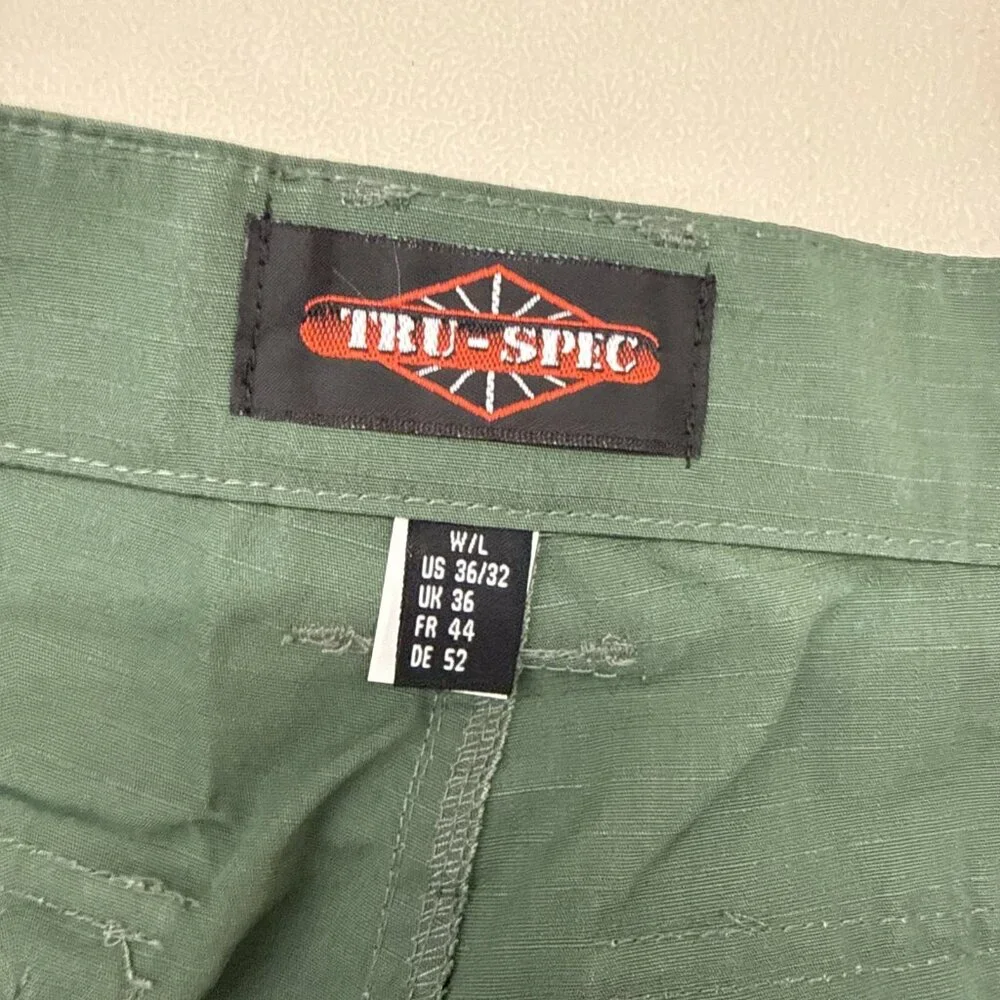 TRU-SPEC Pants Mens 36x32‎ Green 24-7 Series Tactical Cargo Teflon Ripstop NWT